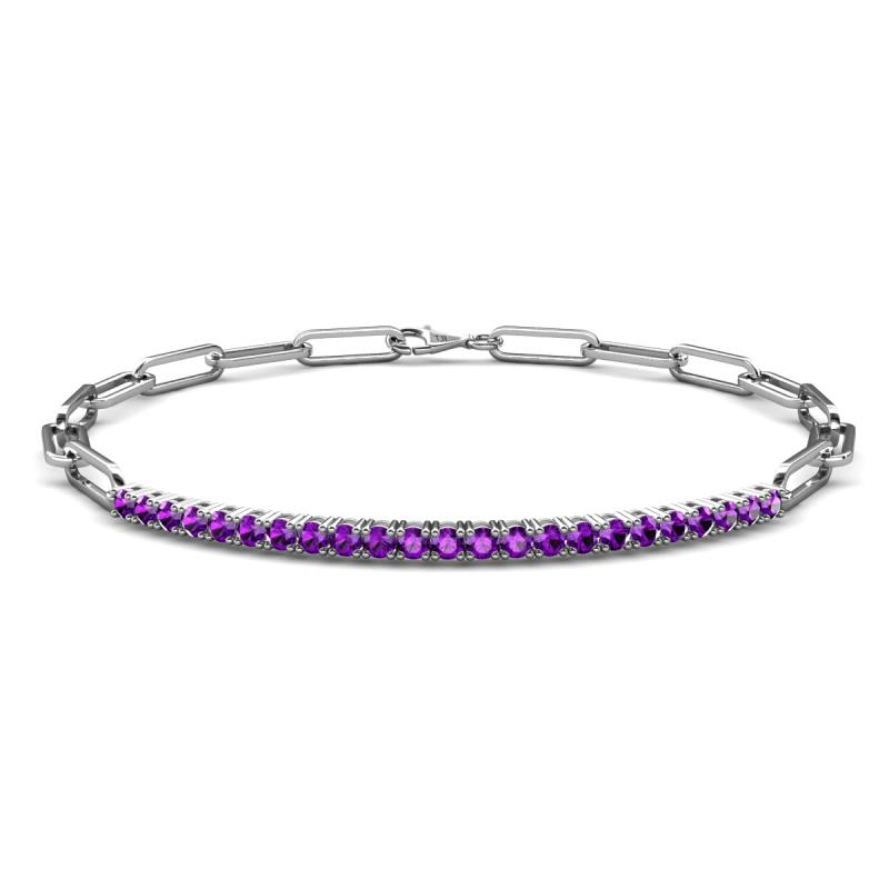 Lily 0.92 ctw Amethyst Paperclip Links Tennis  Bracelet 