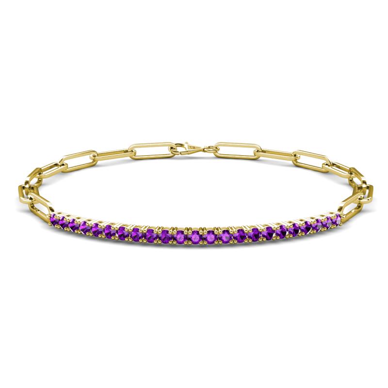 Lily 0.92 ctw Amethyst Paperclip Links Tennis  Bracelet 