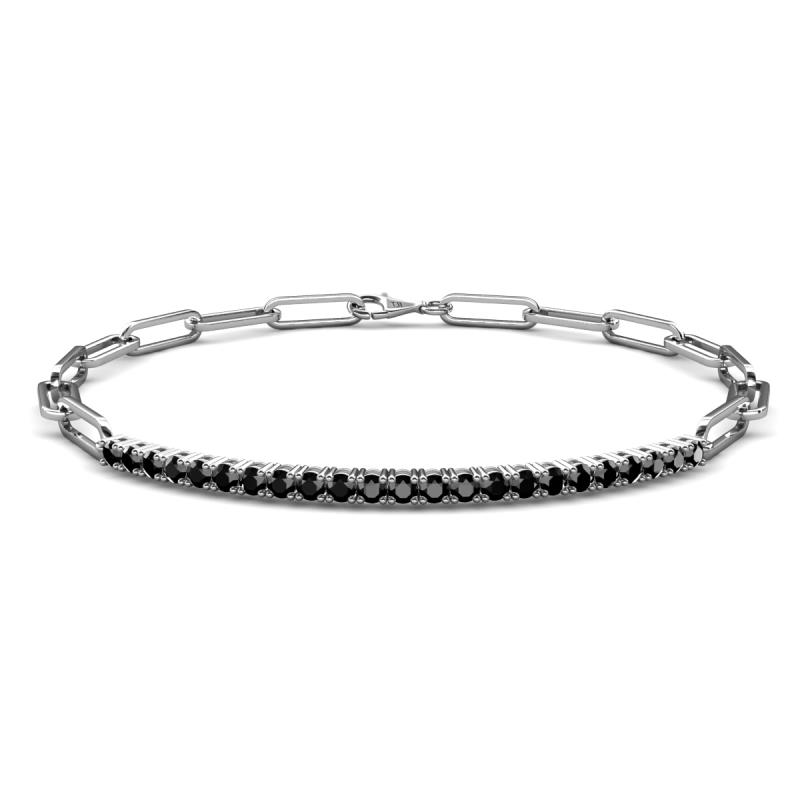 Lily 0.72 ctw Black Diamonds Paperclip Links Tennis  Bracelet 