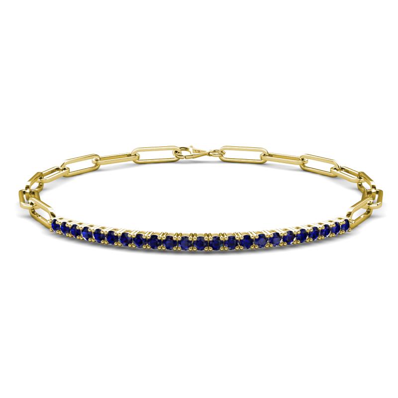 Lily 0.69 ctw Blue Sapphire Paperclip Links Tennis  Bracelet 