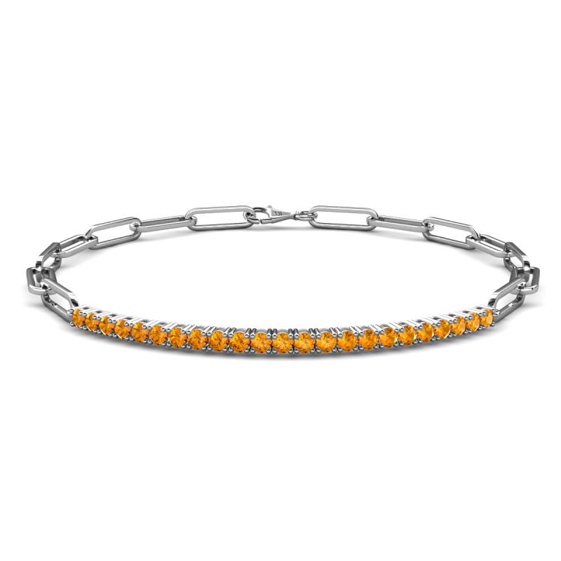 Lily 0.92 ctw Citrine Paperclip Links Tennis  Bracelet 
