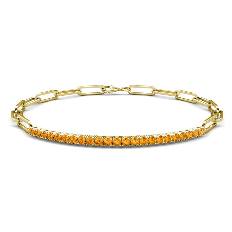 Lily 0.92 ctw Citrine Paperclip Links Tennis  Bracelet 