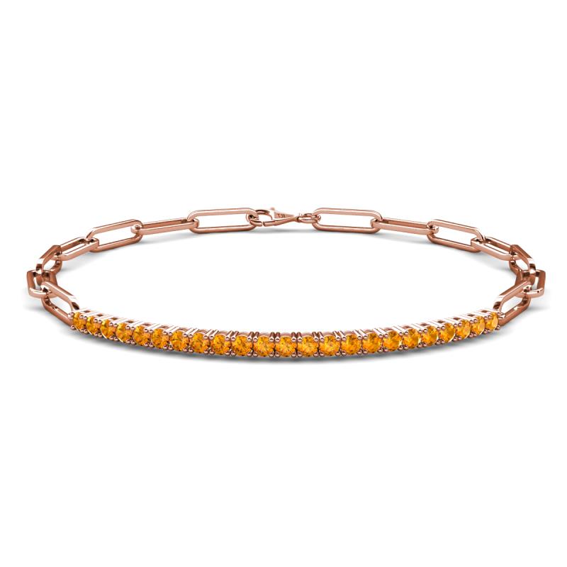 Lily 0.92 ctw Citrine Paperclip Links Tennis  Bracelet 