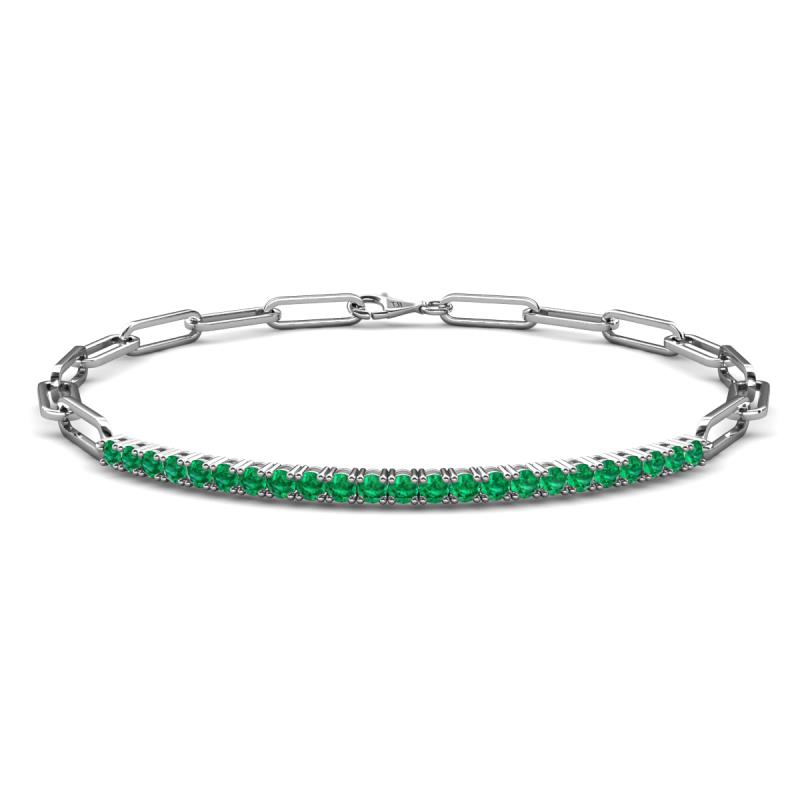 Lily 0.58 ctw Emerald Paperclip Links Tennis  Bracelet 