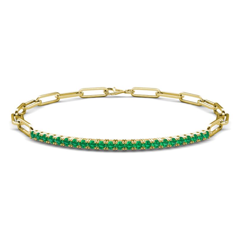 Lily 0.58 ctw Emerald Paperclip Links Tennis  Bracelet 