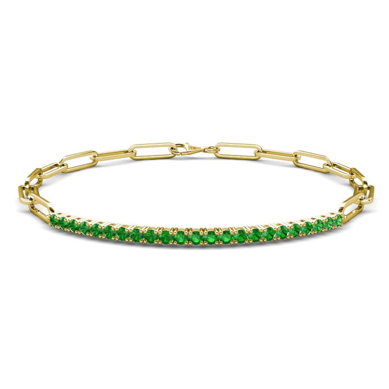 Lily 0.69 ctw Green Garnet Paperclip Links Tennis  Bracelet 