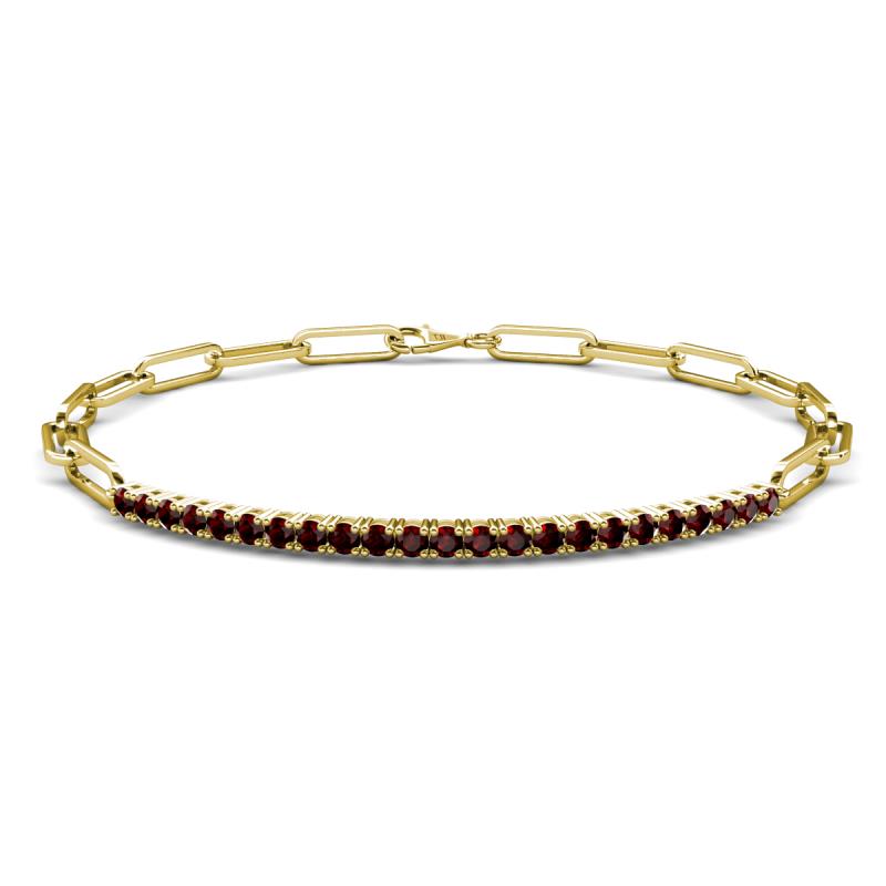 Lily 1.15 ctw Red Garnet Paperclip Links Tennis  Bracelet 