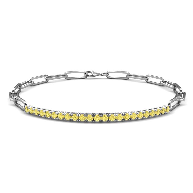 Lily 0.69 ctw Yellow Sapphire Paperclip Links Tennis  Bracelet 