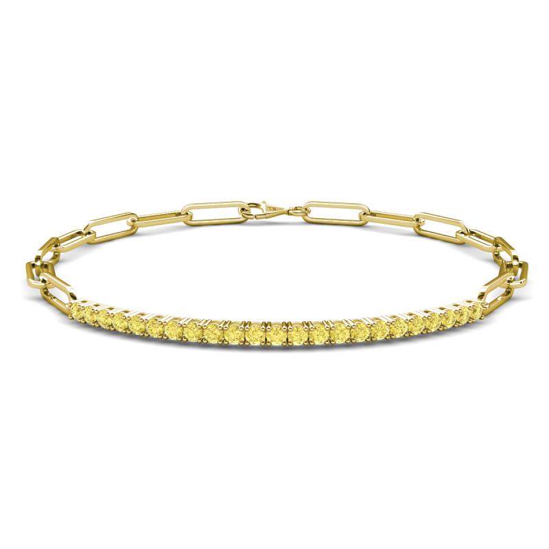 Lily 0.69 ctw Yellow Sapphire Paperclip Links Tennis  Bracelet 