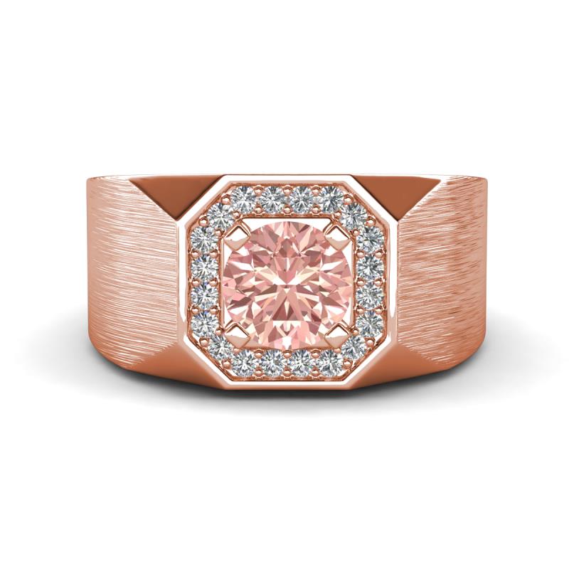 Dominic 1.17 ctw Morganite Hexagonal Halo Men Wedding Band (11 mm) 
