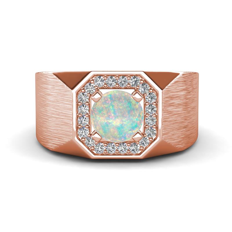 Dominic 0.96 ctw Opal Hexagonal Halo Men Wedding Band (11 mm) 