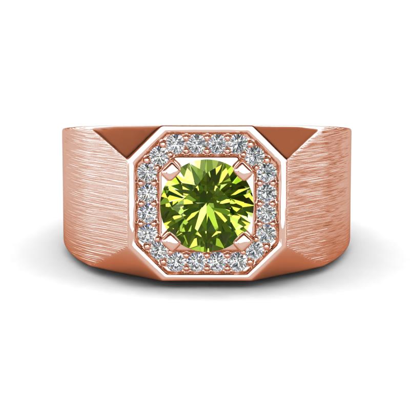 Dominic 1.40 ctw Peridot Hexagonal Halo Men Wedding Band (11 mm) 