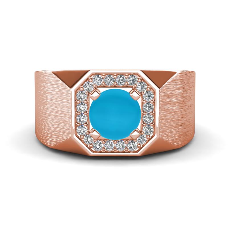 Dominic 0.92 ctw Turquoise Hexagonal Halo Men Wedding Band (11 mm) 