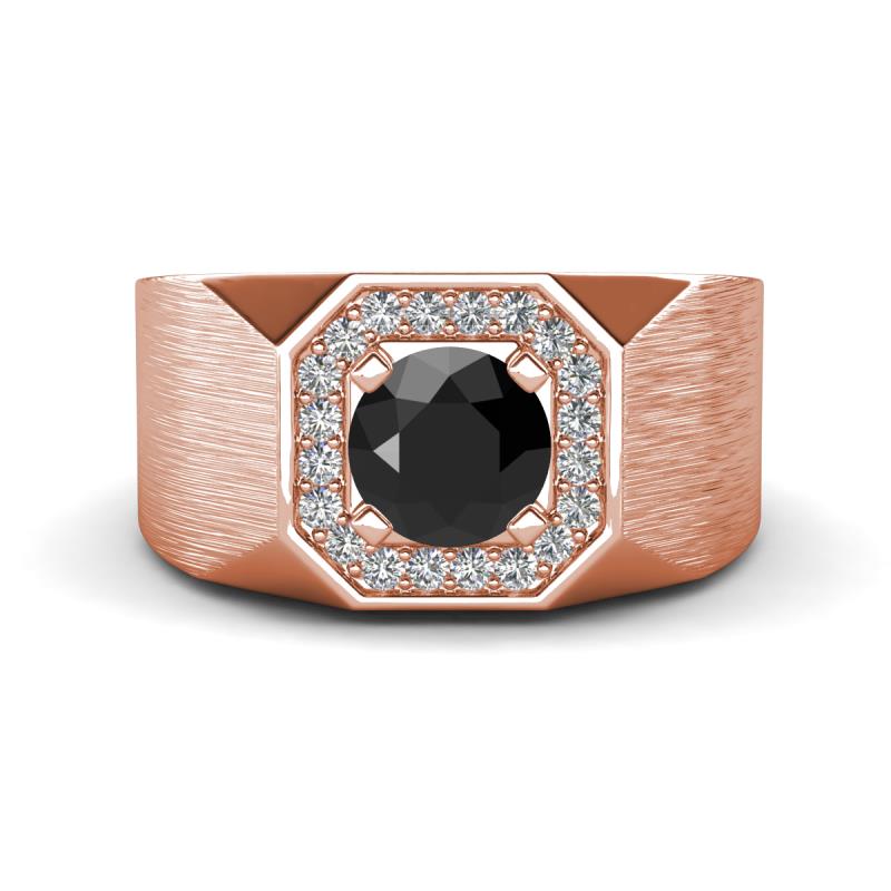 Dominic 1.80 ctw Black Diamond Hexagonal Halo Men Wedding Band (11 mm) 