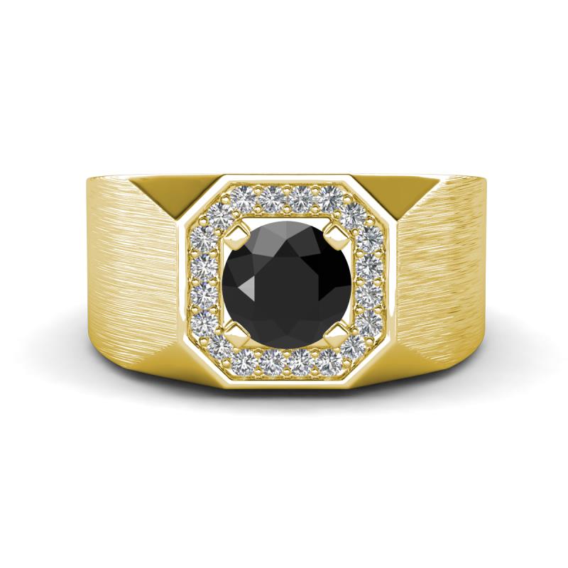 Dominic 1.80 ctw Black Diamond Hexagonal Halo Men Wedding Band (11 mm) 