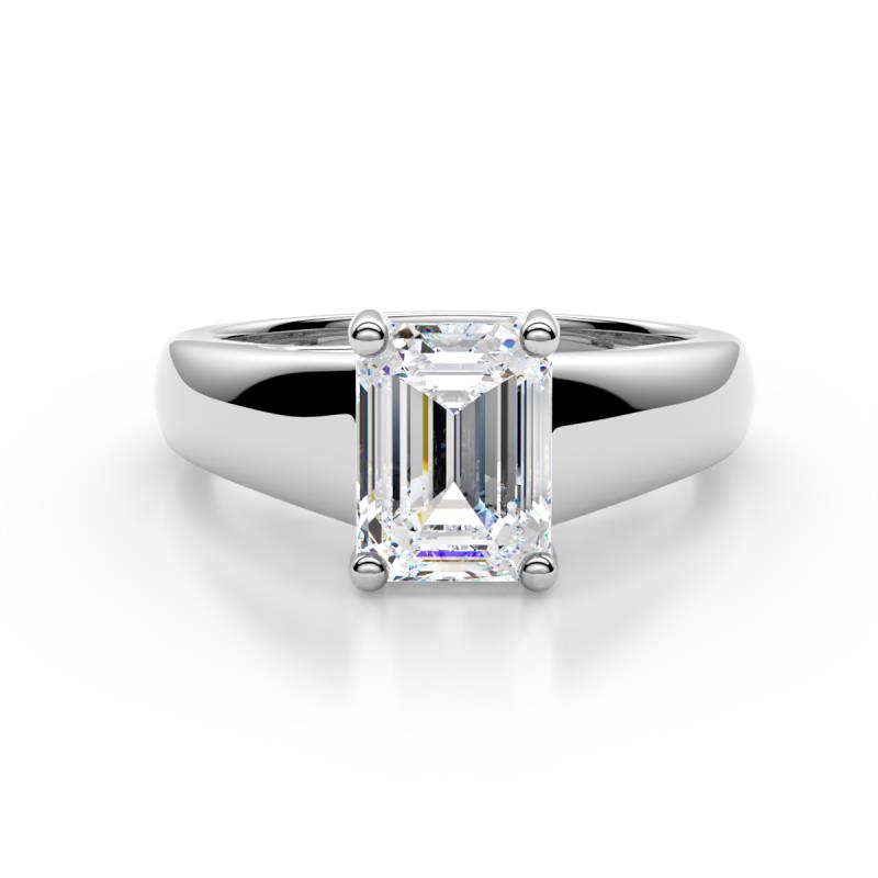 Nivora 2.00 ct GIA Certified Emerald Shape Natural Diamond Women Solitaire Engagement Ring 