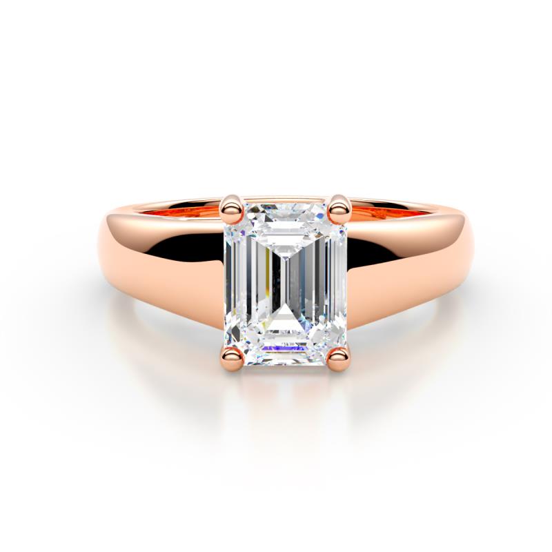 Nivora 2.00 ct GIA Certified Emerald Shape Natural Diamond Women Solitaire Engagement Ring 