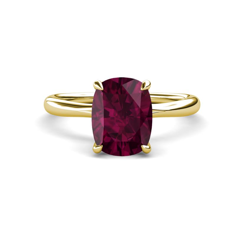 Solina 2.74 ctw Antique Cushion Shape Rhodolite Garnet accented Lab Grown Diamond Hidden Halo Women Engagement Ring 