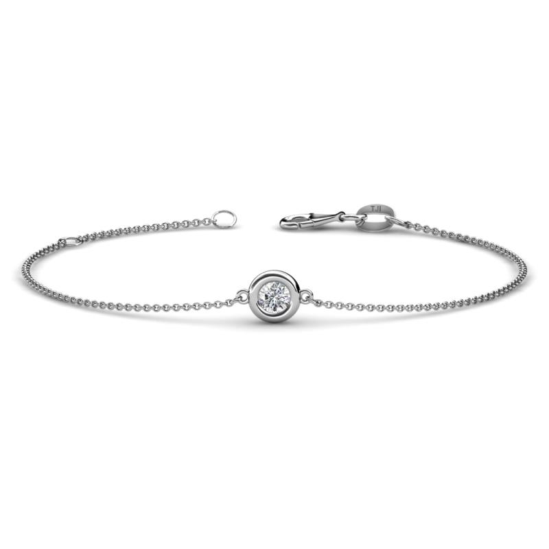 Alys (4mm) Round Lab Grown Diamond Solitaire Station Minimalist Bracelet 