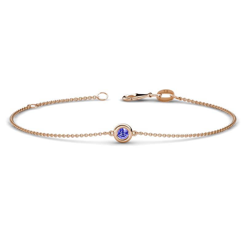 Alys (3mm) Round Tanzanite Solitaire Station Minimalist Bracelet 