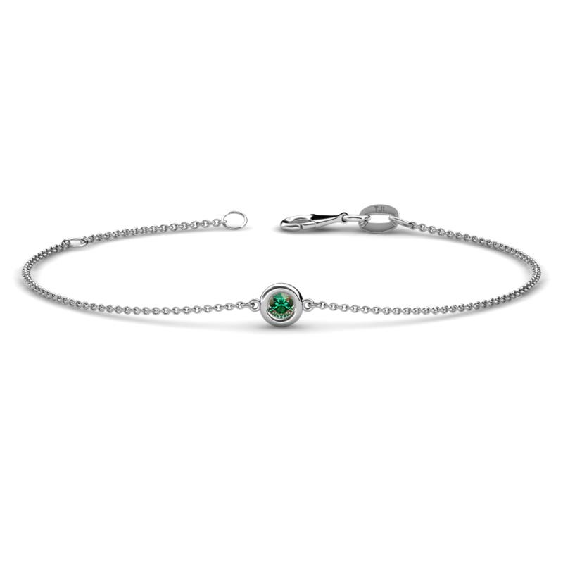 Alys (3mm) Round Lab Created Alexandrite Solitaire Station Minimalist Bracelet 