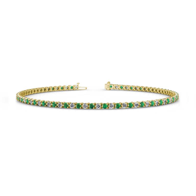 Cliona 2.00 mm Emerald and Diamond Eternity Tennis Bracelet 