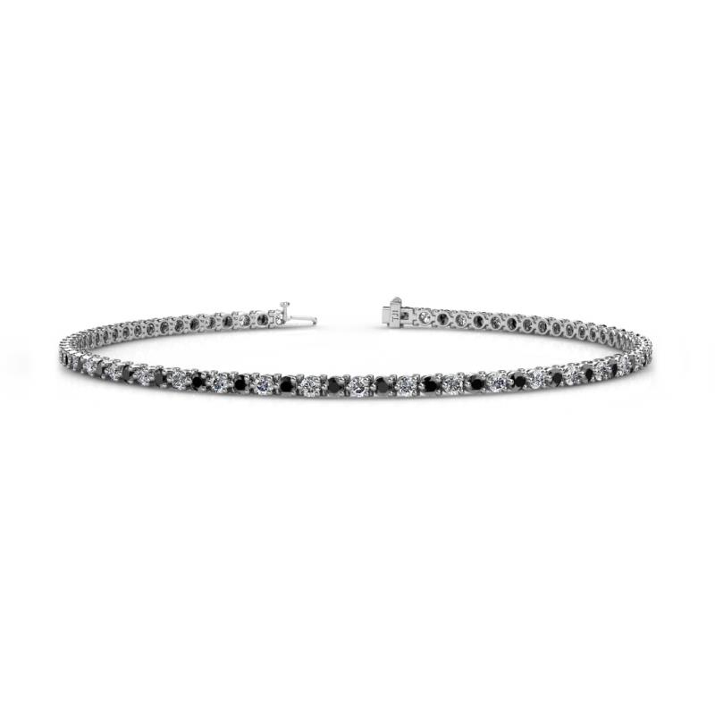 Cliona 2.00 mm Black and White Diamond Eternity Tennis Bracelet 