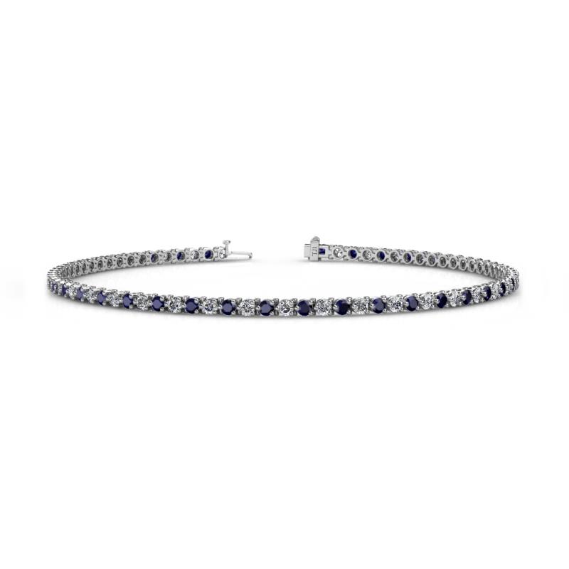 Cliona 2.00 mm Blue Sapphire and Lab Grown Diamond Eternity Tennis Bracelet 