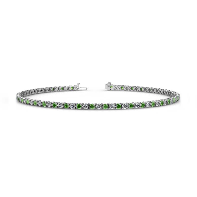 Cliona 2.00 mm Green Garnet and Lab Grown Diamond Eternity Tennis Bracelet 