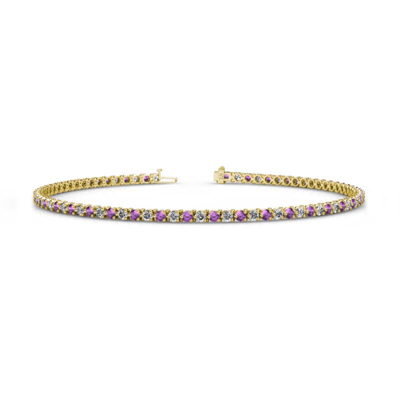 Cliona 2.00 mm Amethyst and Lab Grown Diamond Eternity Tennis Bracelet 