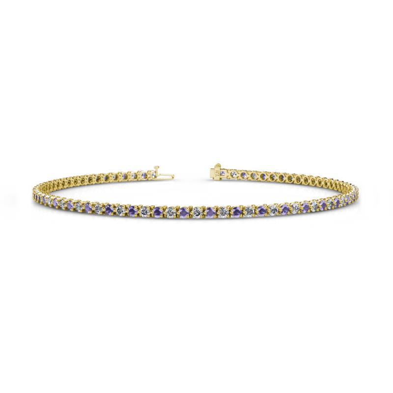 Cliona 2.00 mm Iolite and Lab Grown Diamond Eternity Tennis Bracelet 