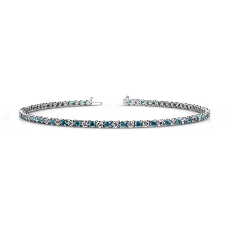 Cliona 2.00 mm London Blue Topaz and Lab Grown Diamond Eternity Tennis Bracelet 