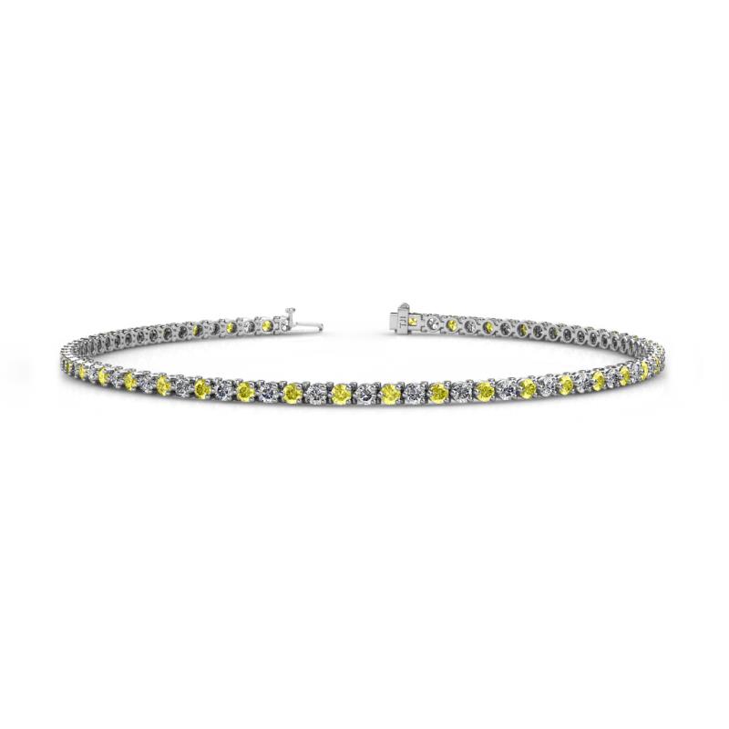 Cliona 2.00 mm Yellow Diamond and Lab Grown Diamond Eternity Tennis Bracelet 