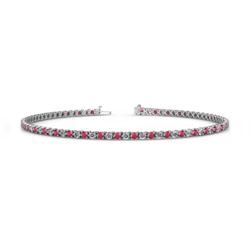 Cliona 2.00 mm Ruby and Diamond Eternity Tennis Bracelet 