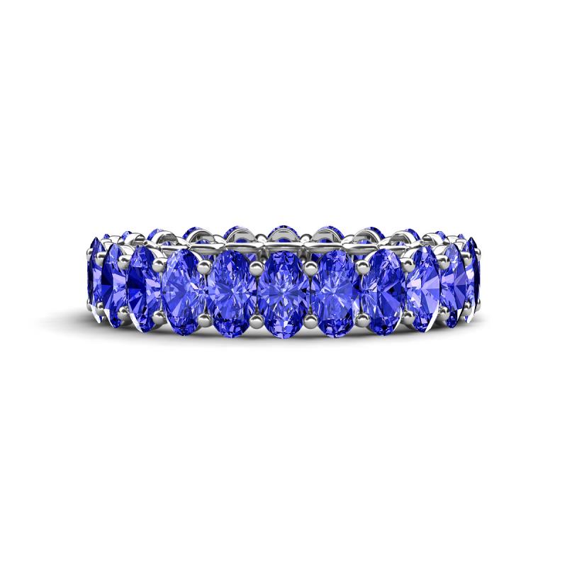 Amelia 5x3 mm Oval Shape Tanzanite Side Gallery Work Eternity Band 