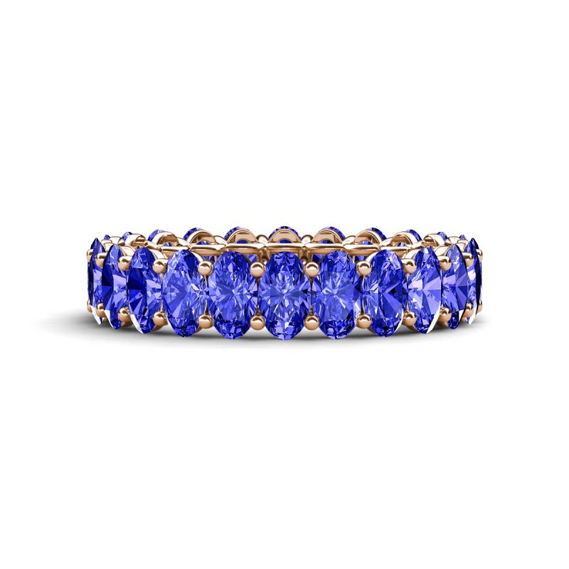 Amelia 5x3 mm Oval Shape Tanzanite Side Gallery Work Eternity Band 