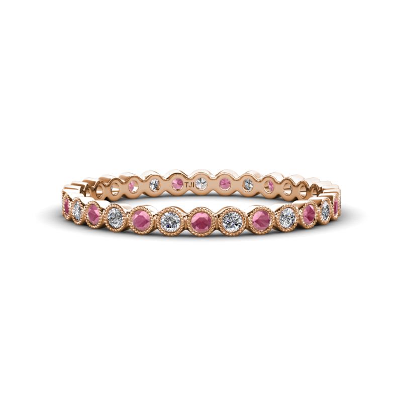 Arria 2.00 mm Rhodolite Garnet and Diamond Eternity Band 