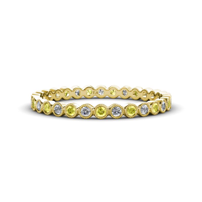 Arria 2.00 mm Yellow Diamond and Lab Grown Diamond Eternity Band 