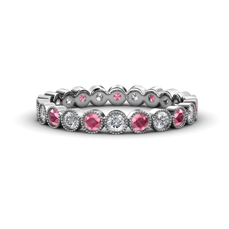 Arria 2.70 mm Rhodolite Garnet and Diamond Eternity Band 