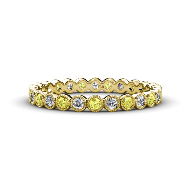 Arria 2.40 mm Yellow and White Diamond Eternity Band 
