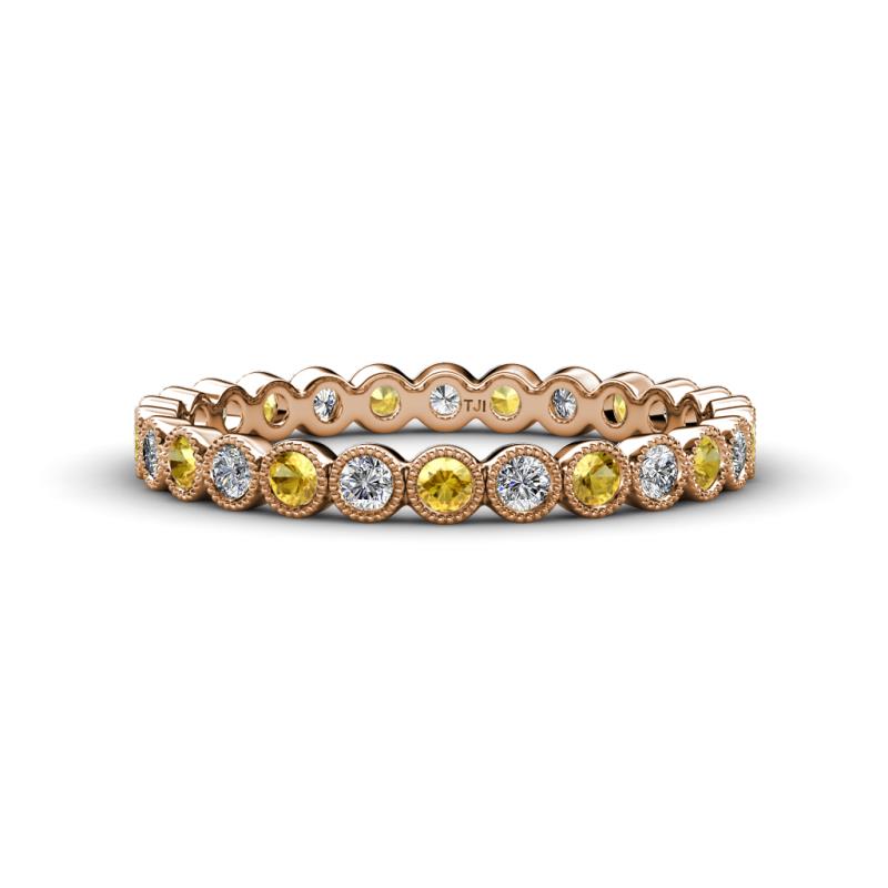 Arria 2.40 mm Citrine and Lab Grown Diamond Eternity Band 
