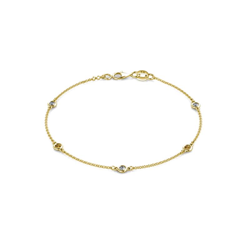 Aizza (5 Stn/2.7mm) Petite Citrine and Lab Grown Diamond Station Bracelet 