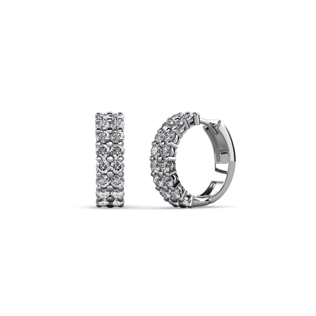 Candice 1.70 mm Petite Lab Grown Diamond Double Row Hoop Earrings 