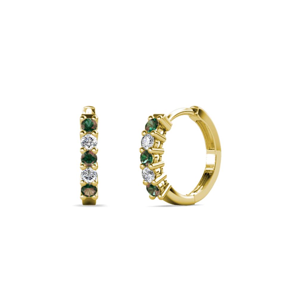 Aricia Petite Diamond and Lab Created Alexandrite Hoop Earrings 