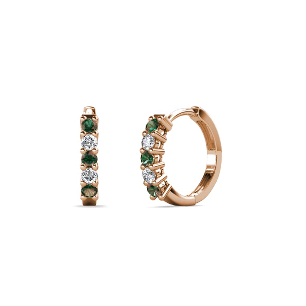 Aricia Petite Diamond and Lab Created Alexandrite Hoop Earrings 