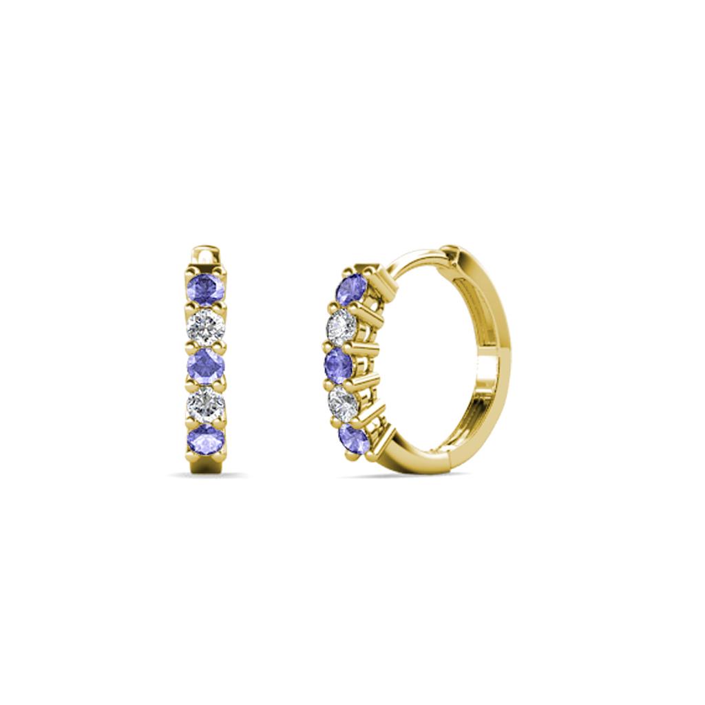 Aricia Petite Tanzanite and Lab Grown Diamond Hoop Earrings 