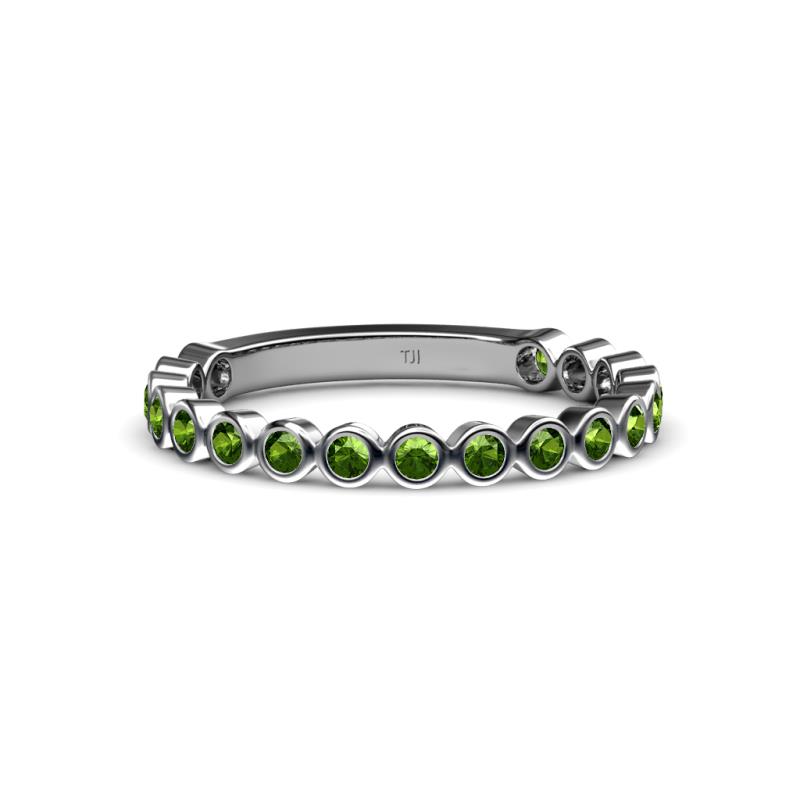 Ashlyn 1.80 mm Green Garnet 3/4 Eternity Band 