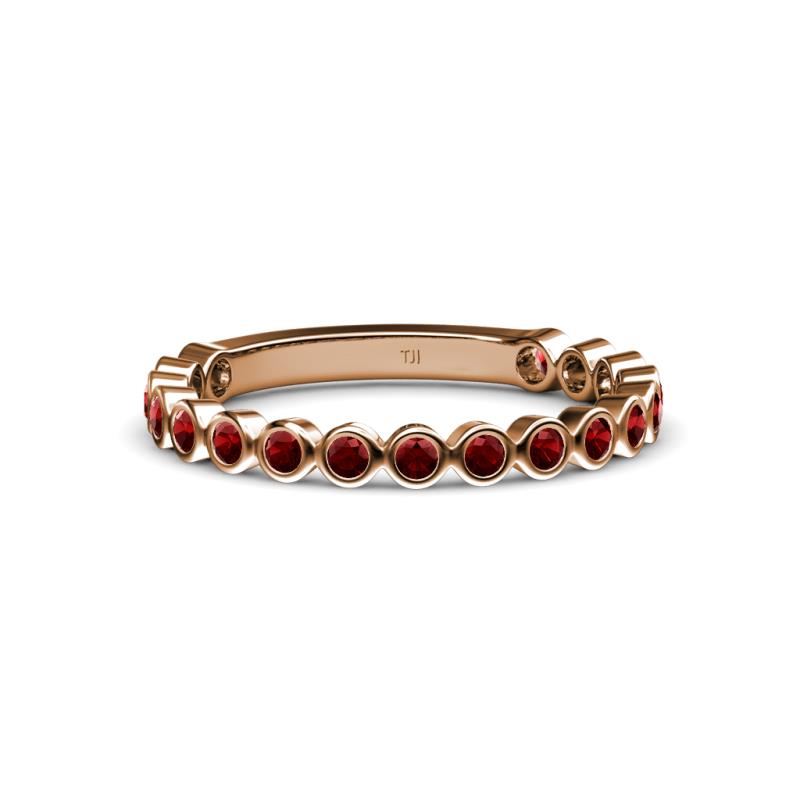 Ashlyn 1.80 mm Red Garnet 3/4 Eternity Band 