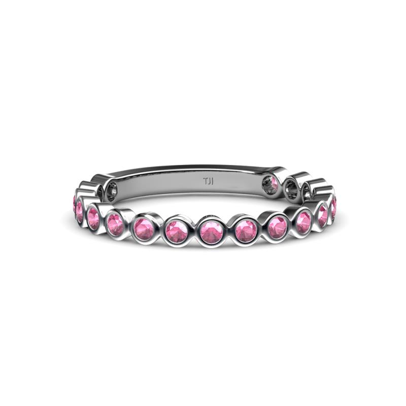 Ashlyn 1.80 mm Pink Tourmaline 3/4 Eternity Band 