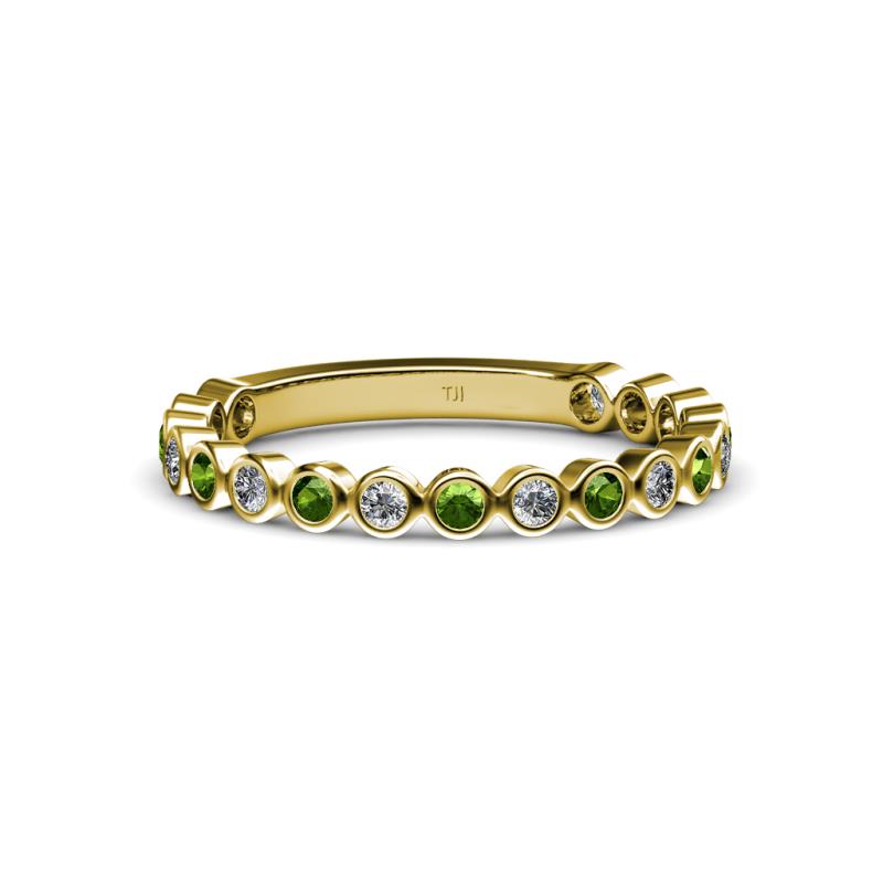 Ashlyn 1.80 mm Green Garnet and Diamond 3/4 Eternity Band 